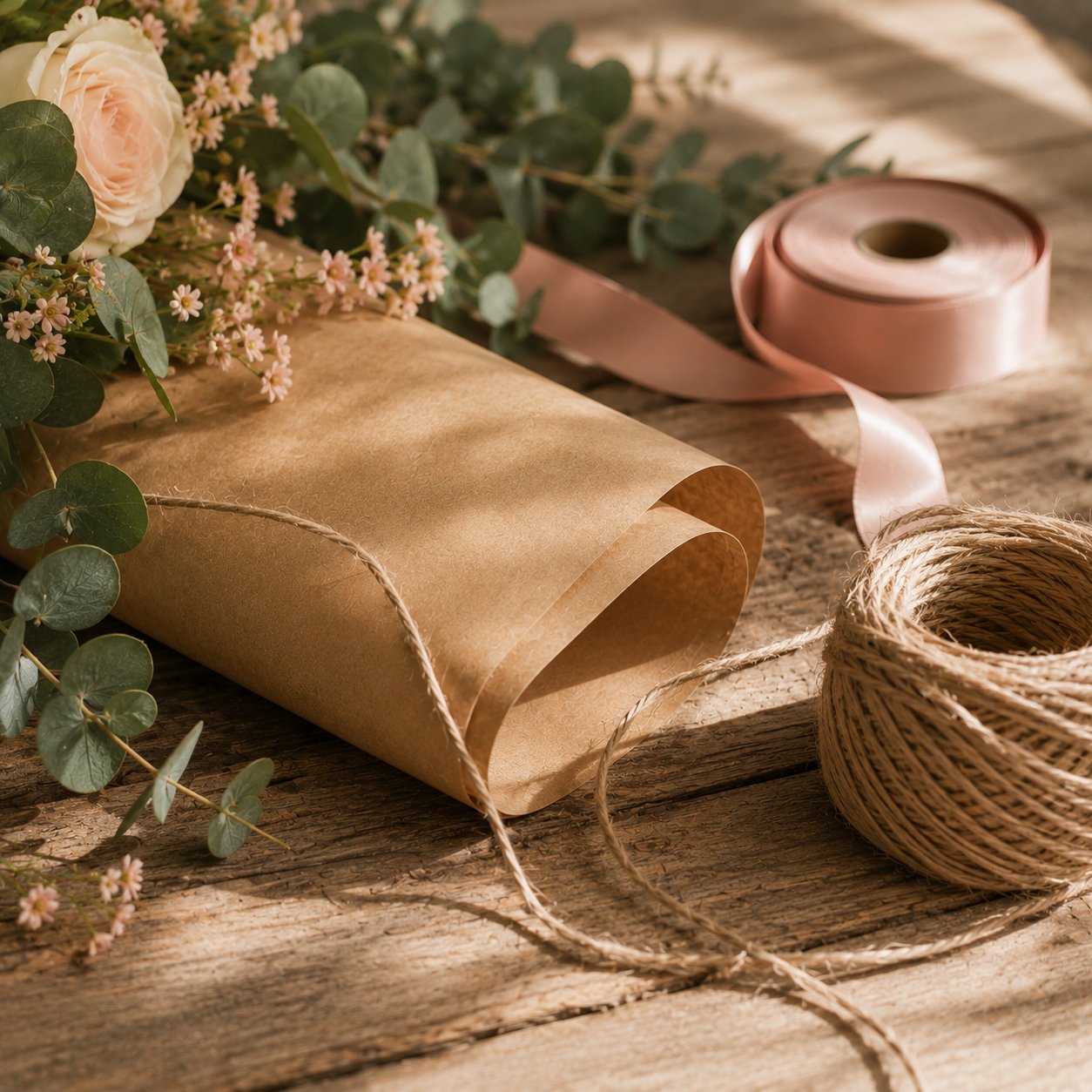Papel kraft y listones